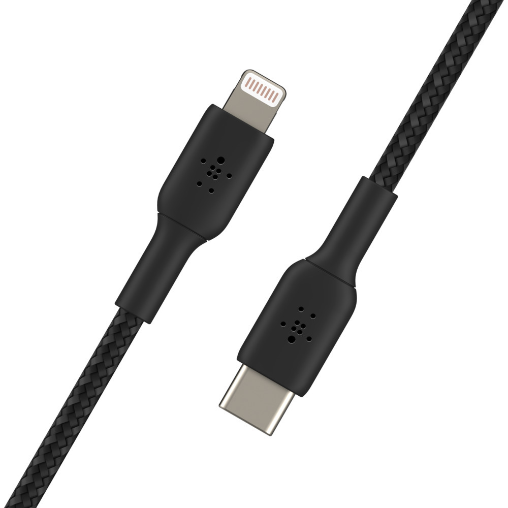 Belkin BOOST↑CHARGE™ Braided USB-C to Lightning Cable (Fast Charging for iPhone 12 Mini, iPhone 12, 12 Pro, 12 Pro Max and More Apple products) - Black