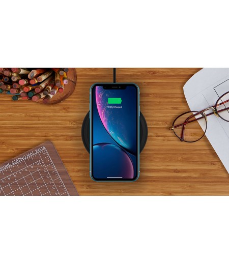 BOOST↑UP™ Wireless Charging pad 10W Compatible with iPhone 12 Mini & 12, 12 Pro & Pro Max, Samsung Galaxy Note10/Note10Plus/S10/S10Plus/S10E and More - Black