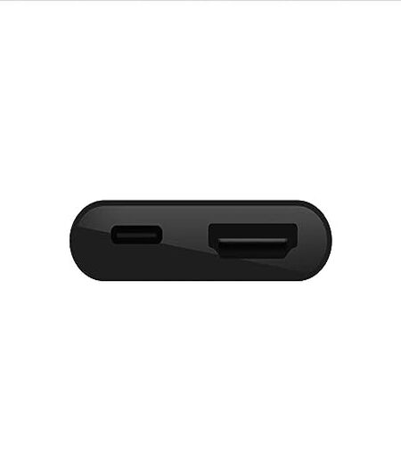 Belkin USB-C to HDMI Adapter + Charge (Supports 4K UHD Video, Pass-Through Power up to 60W for Connected Devices) HDMI Adapter- Black