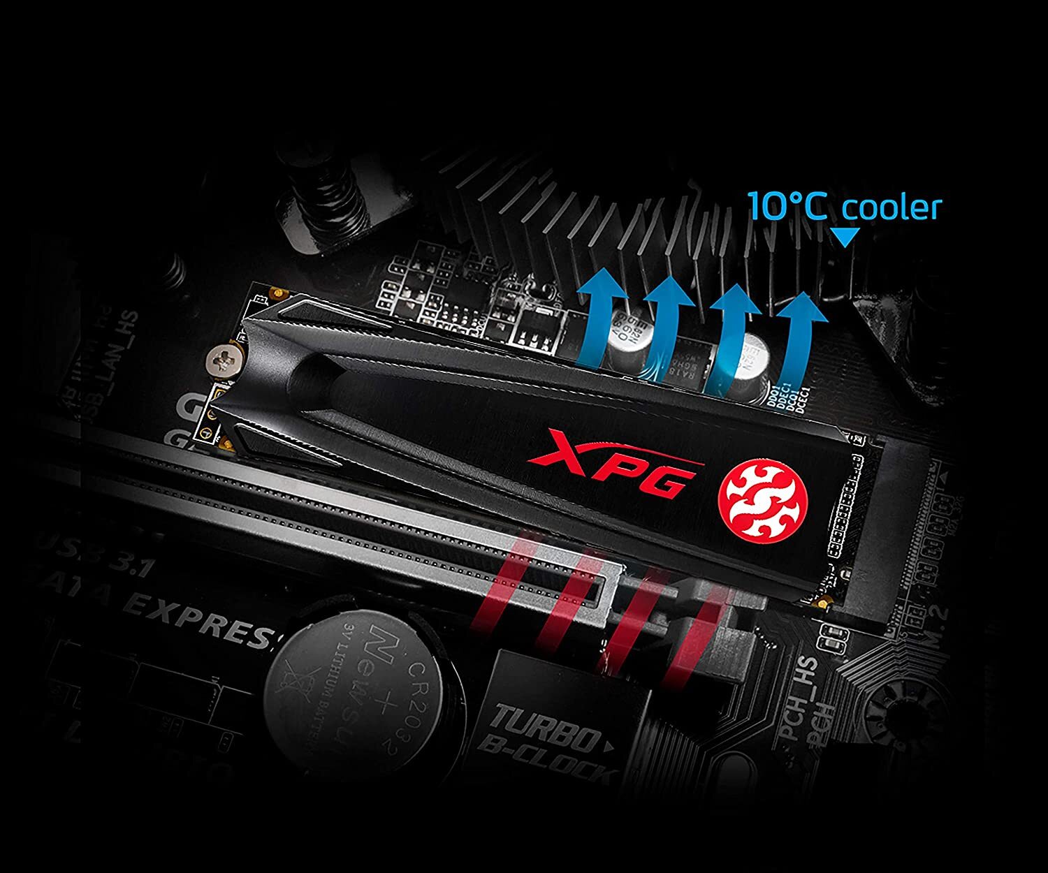 ADATA XPG Gammix S5 1TB PCIe M.2 2280 NVMe 1.3 R/W up to 2100/1500 MB/s SSD (AGAMMIXS5-1TT-C)