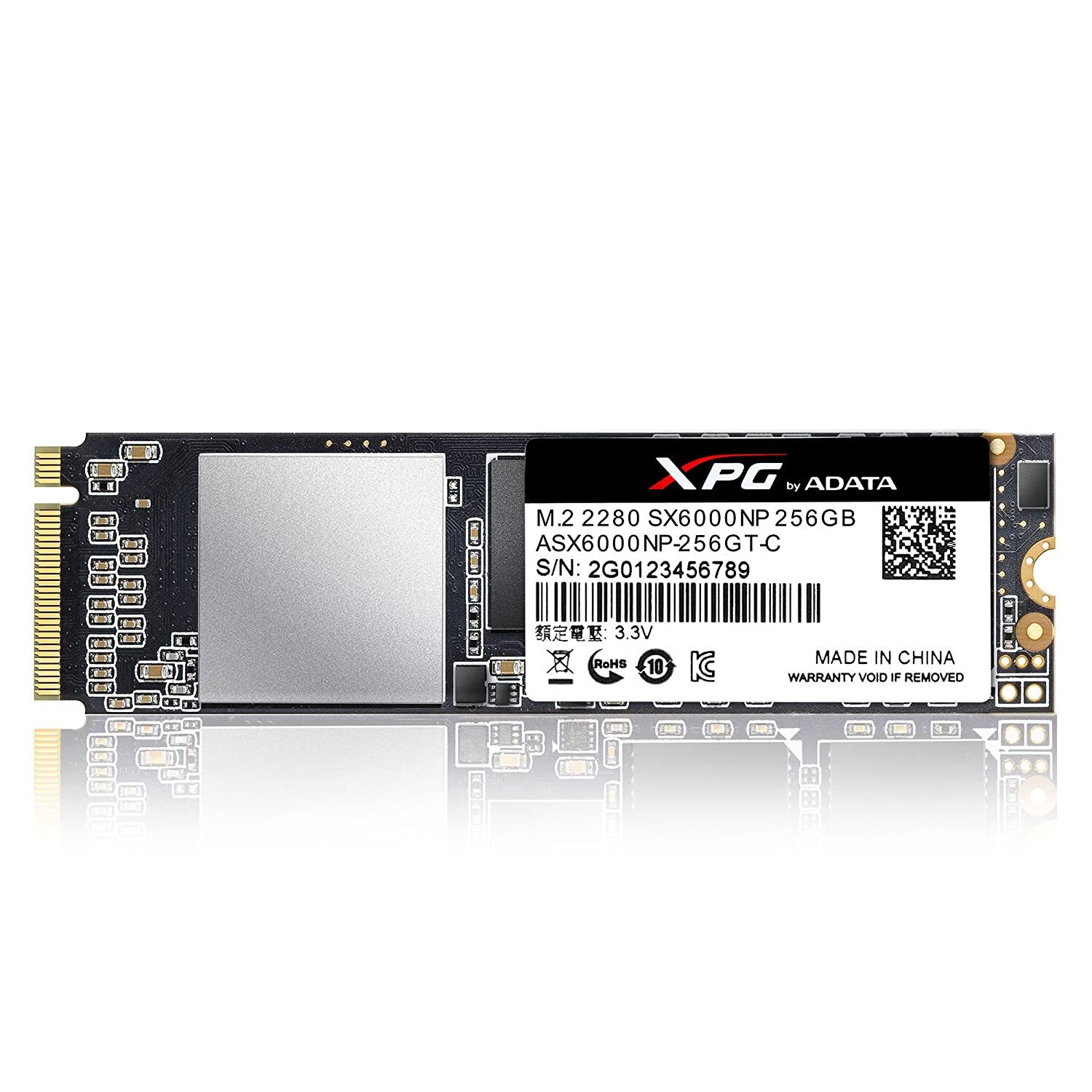 XPG SX6000 PCIe 256GB 3D NAND PCIe Gen3x2 M.2 2280 NVMe 1.2 R/W up to 1000/800MB/s Solid State Drive (ASX6000NP-256GT-C)