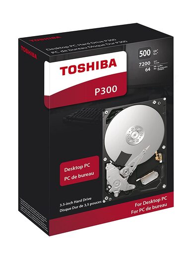 Toshiba P300 500GB Desktop 3.5 Inch SATA 6Gb/s 7200rpm Internal Hard Drive