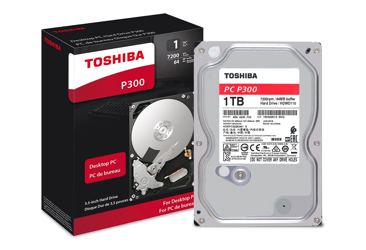 Toshiba 1TB Desktop 7200rpm Internal Hard Drive