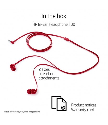 HP 1KF56AA Wired Headset without Mic  (Red, In the Ear)