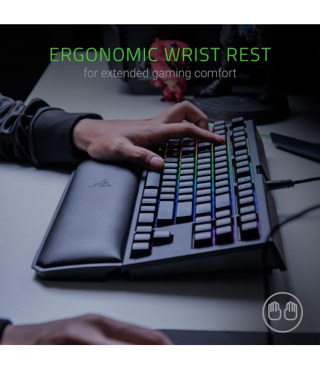 Razer Blackwidow Tournament Edition Chroma V2: Esports Gaming Keyboard - Ergonomic Wrist Rest - Tenkeyless Design - Razer Green Mechanical Switches (Tactile And Clicky)