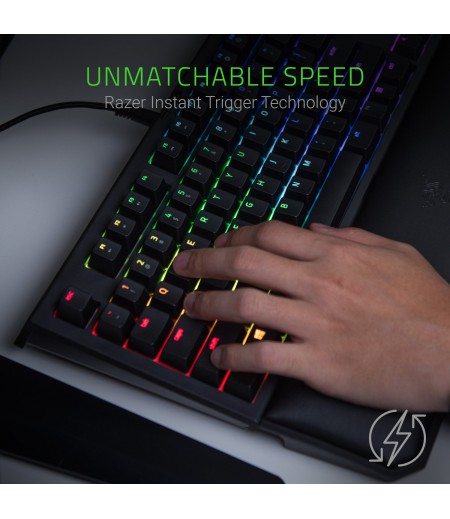 Razer Blackwidow Tournament Edition Chroma V2: Esports Gaming Keyboard - Ergonomic Wrist Rest - Tenkeyless Design - Razer Green Mechanical Switches (Tactile And Clicky)
