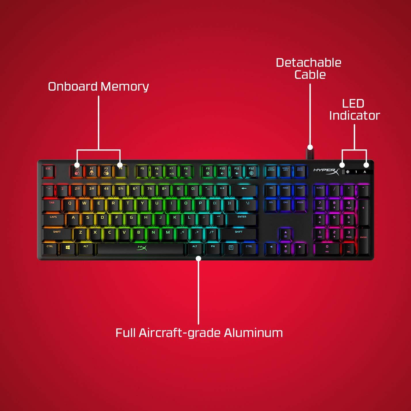 HyperX Alloy Origins Mechanical Gaming Keyboard with HyperX Mechanical Red Switch (HX-KB6RDX-US)