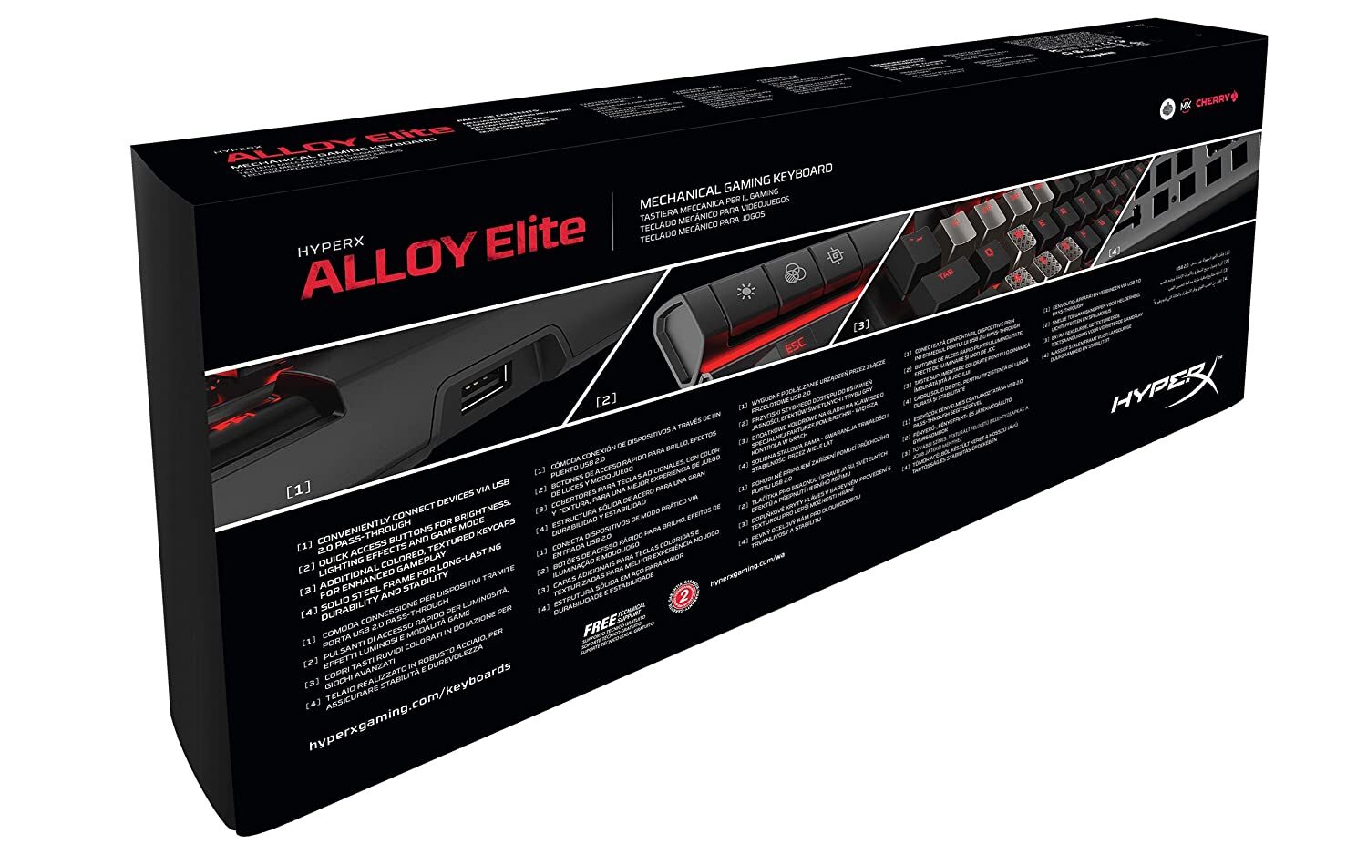 HyperX Alloy Elite Mechanical Gaming Keyboard, Cherry MX Blue, Red LED (HX-KB2BL1-US/R1)