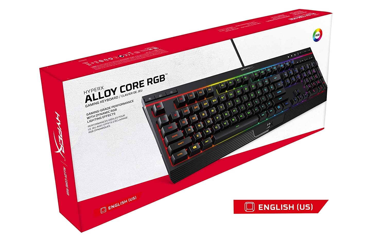 HyperX Alloy HX-KB5ME2-US Core RGB Membrane Gaming Keyboard (Black)