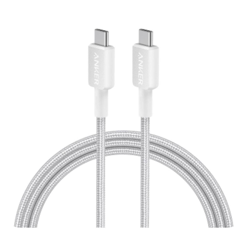 Anker Cable 322 USB-C to USB-C (3 ft. Braided)  A81F5H21 - White-M00000001671