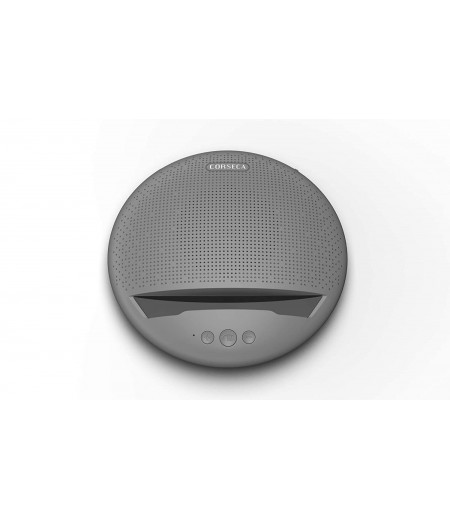 Corseca MuDisc 5W Portable Wireless Bluetooth Deep Bass Stereo Speaker with Mic FM Radio SD Card and Integrated Mobile Rest Stand, Gray