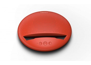 Corseca MuDisc 5W Portable Wireless Bluetooth Deep Bass Stereo Speaker with Mic FM Radio SD Card and Integrated Mobile Rest Stand, Red