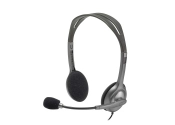 Logitech H110 Wired headset, 3.5-mm Dual Audio Jack, PC/Mac/Laptop- Grey