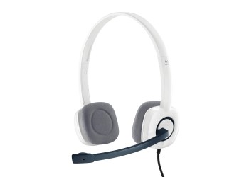 Logitech H150 Wired Stereo Dual 3.5mm Headset with 180° Rotatable Microphone, Cloud White