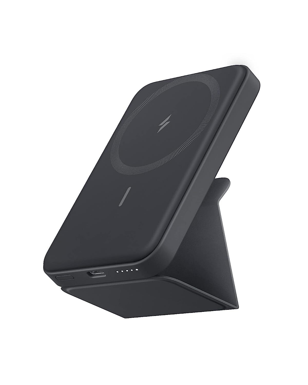 Anker 622 Magnetic Battery MagGo, 5000mAh Foldable Magnetic Wireless Portable Charger and USB-C for iPhone 14 & 13 Series - Black